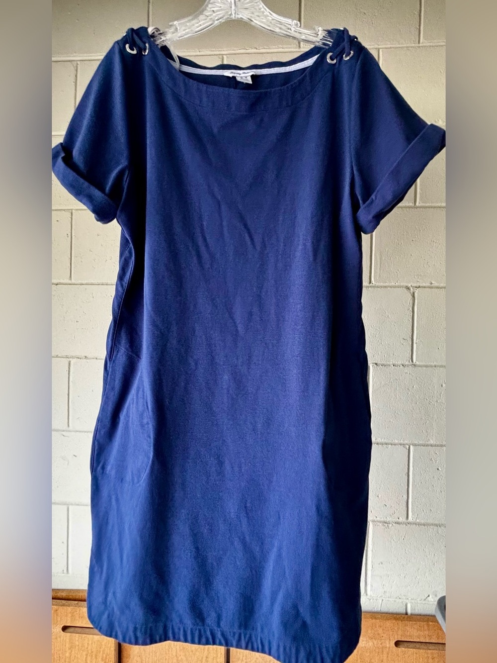 Tommy Bahama Navy Blue Short Sleeve Boatneck Tee Dress